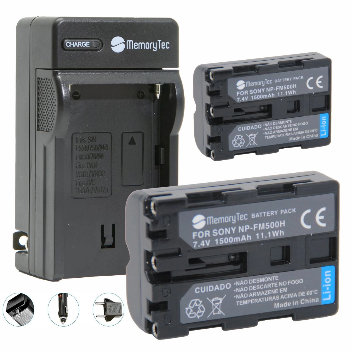 Kit 2 Baterias NP-FM500H + Carregador para Sony Kit 2 Baterias NP-FM500H + Carregador para Sony