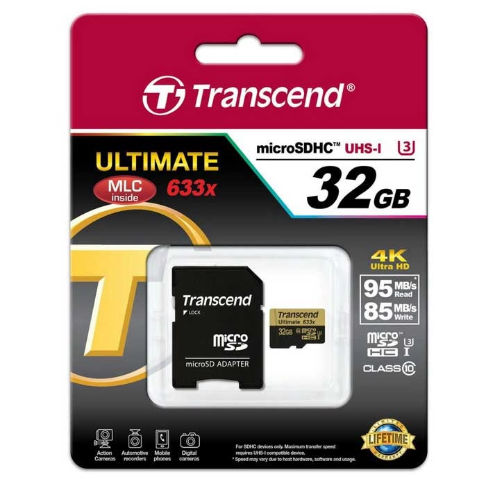 MICRO SDHC 32GB Transcend ULTIMATE 633X