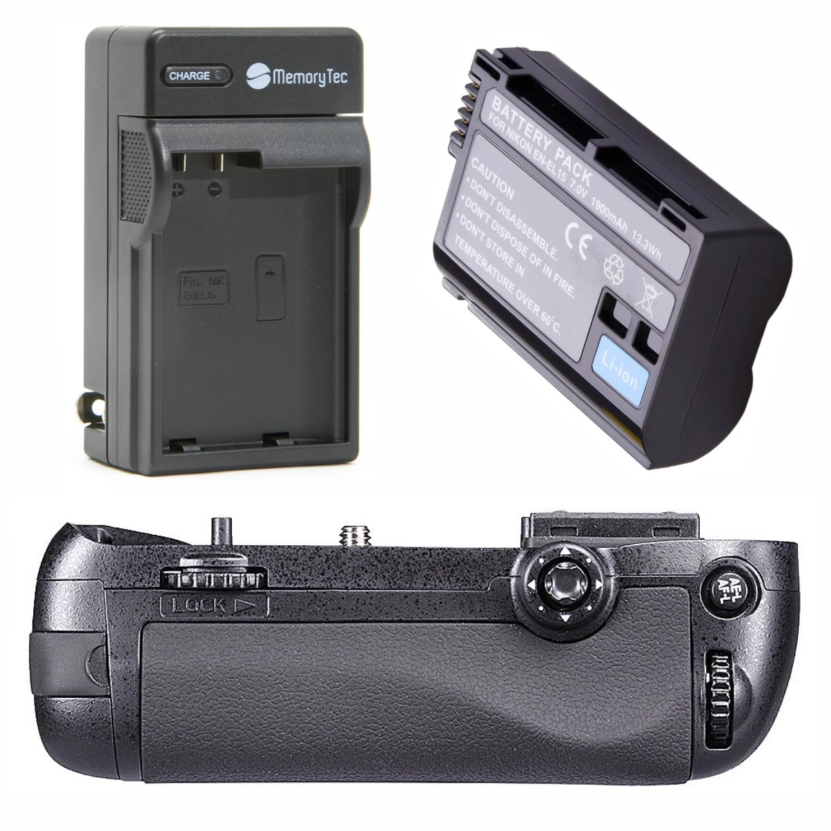 Kit Battery Grip MB-D15 + Bateria EN-EL15 + Carregador para Nikon