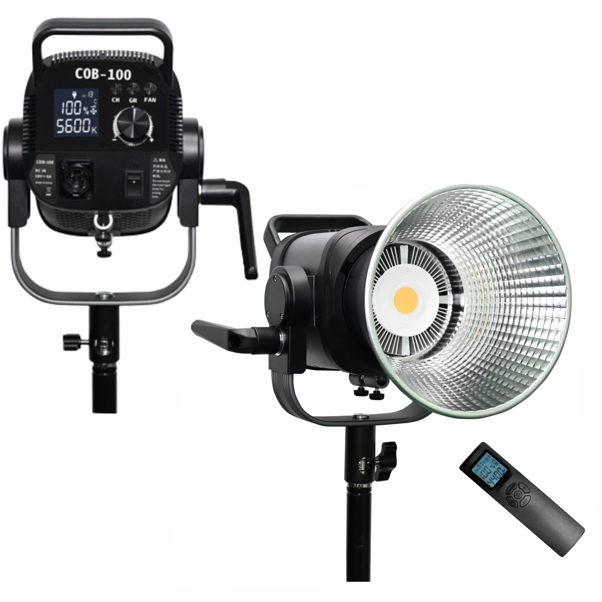 Iluminador Refletor Led COB 100W 5600K com controle remoto