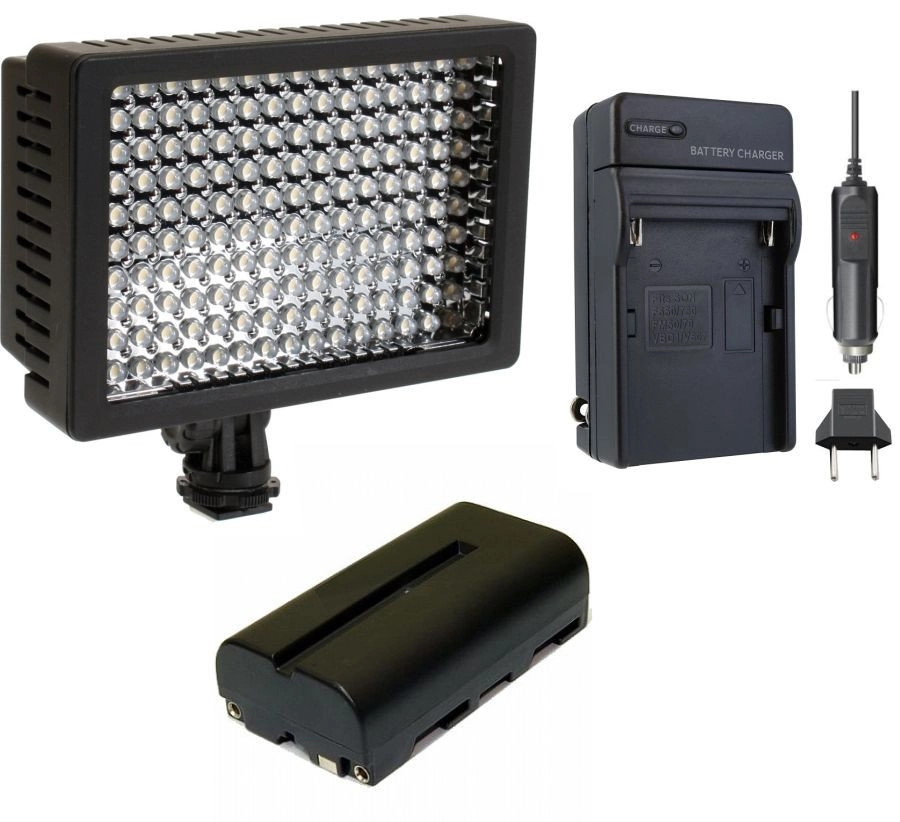 Kit Iluminador Profissional LED VL003-150 + Bateria NP-550 + Carregador Kit Iluminador Profissional LED VL003-150 + Bateria NP-550 + Carregador