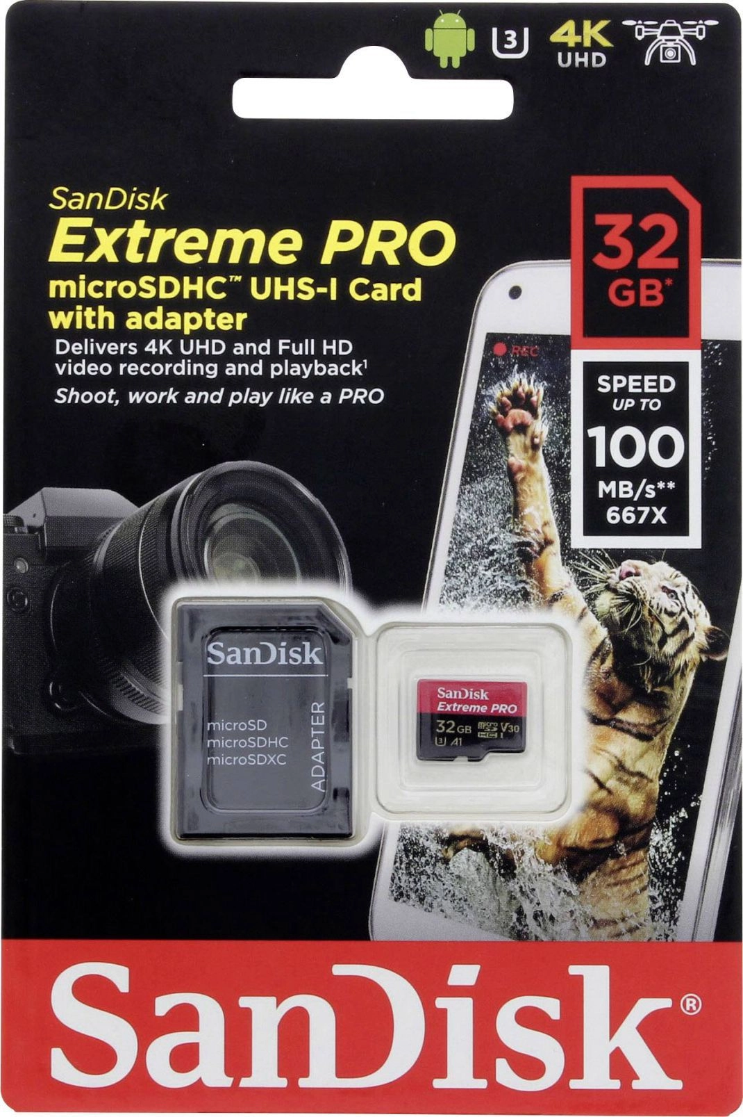 MICROSDHC Sandisk 32GB EXTREME PRO 100 MB/S 4K MICROSDHC Sandisk 32GB EXTREME PRO 100 MB/S 4K