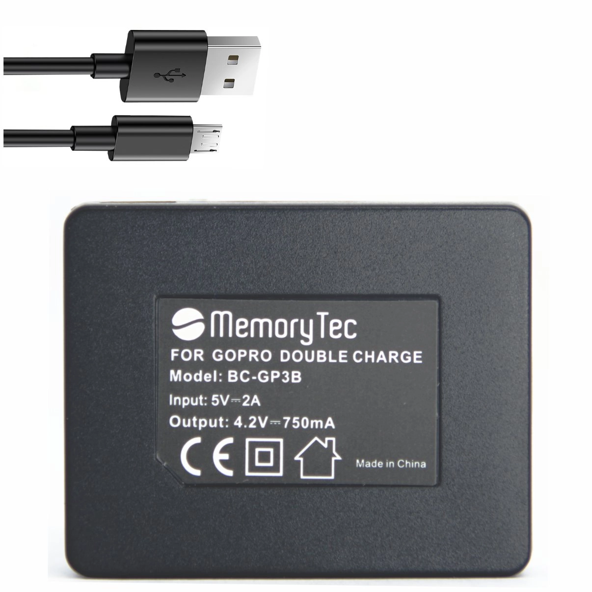 Kit 2 Baterias AHDBT-301 + Carregador Duplo para GoPro 3