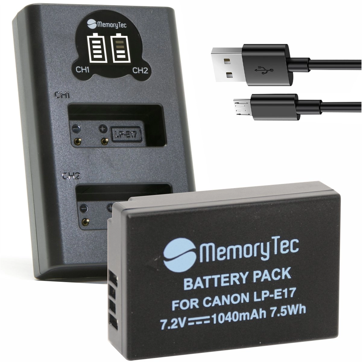 Kit 1 Bateria LP-E17 + Carregador Duplo DL para Canon Kit 1 Bateria LP-E17 + Carregador Duplo DL para Canon