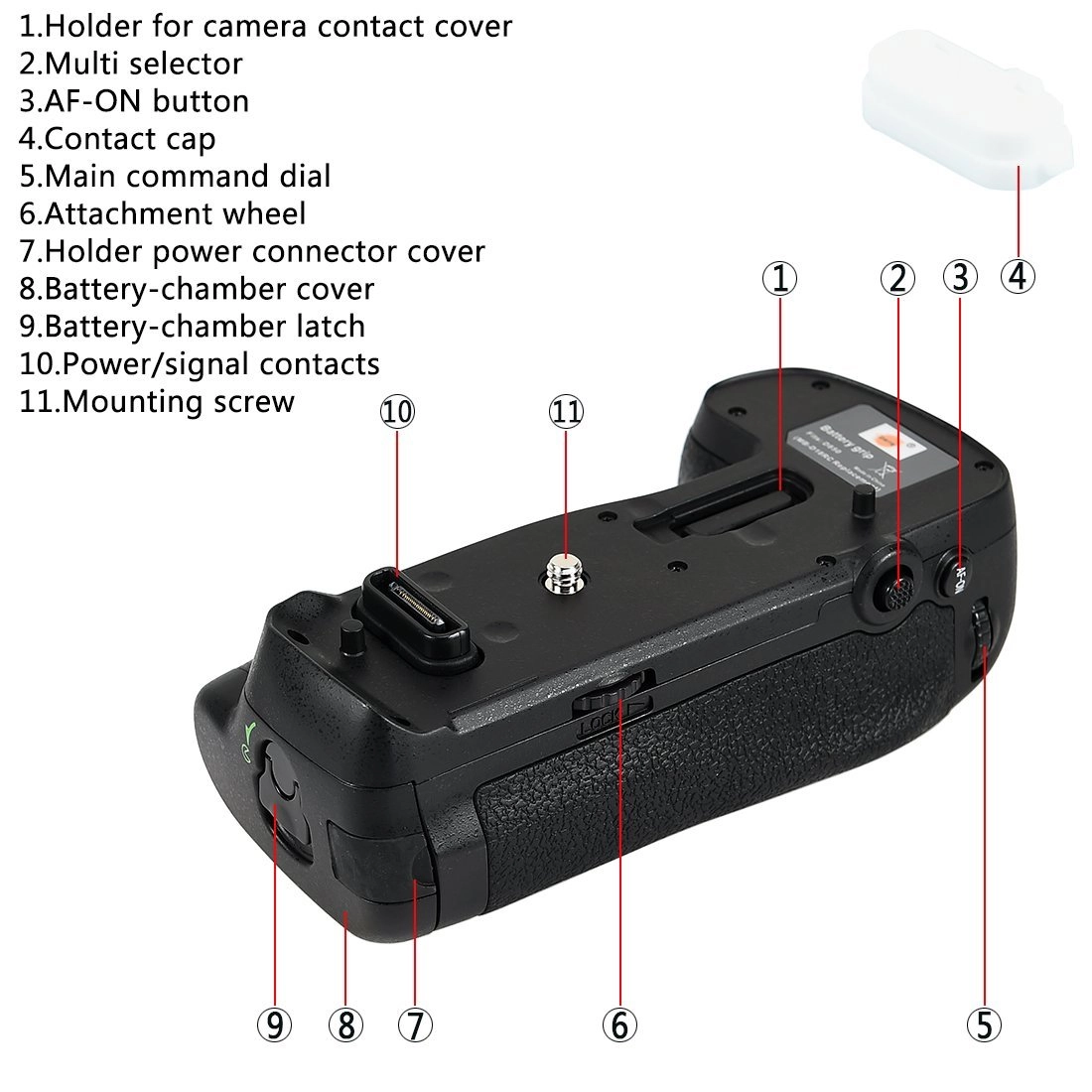 Battery Grip MB-D18 para Nikon D850 com controle remoto Battery Grip MB-D18 para Nikon D850 com controle remoto