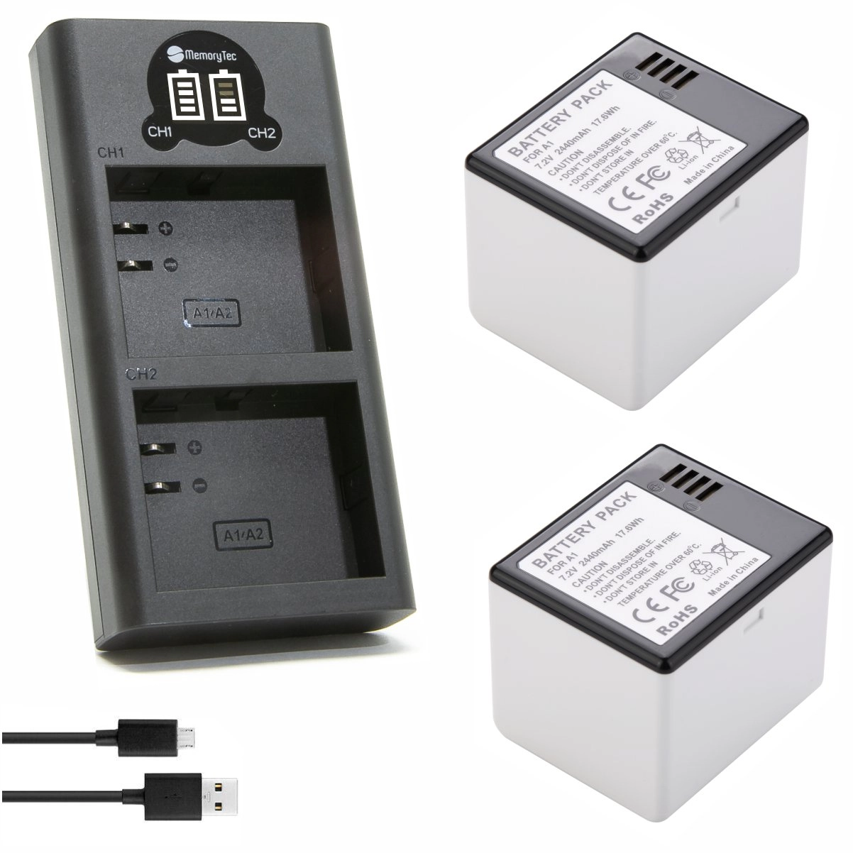 Kit 2 Baterias A1/A1b + Carregador Duplo para Arlo Pro 2 Kit 2 Baterias A1/A1b + Carregador Duplo para Arlo Pro 2