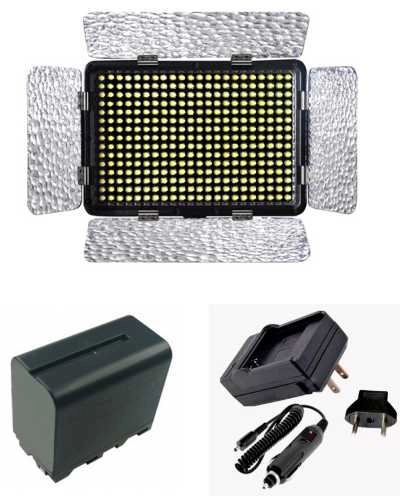 Kit Iluminador Profissional LED-330B + Bateria NP-950 + Carregador