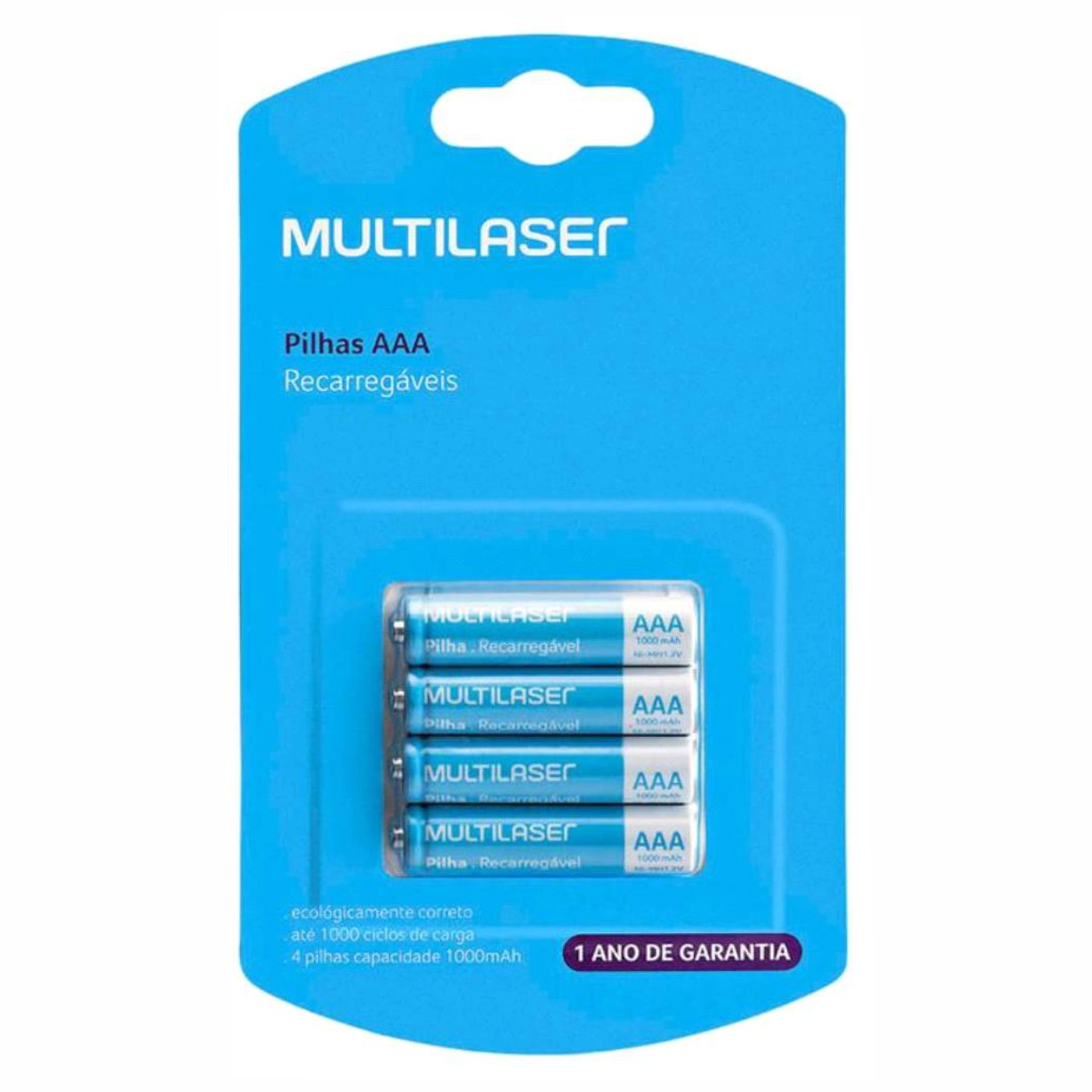 PILHA AAA 1000MAH 4 UNIDADES MULTILASER