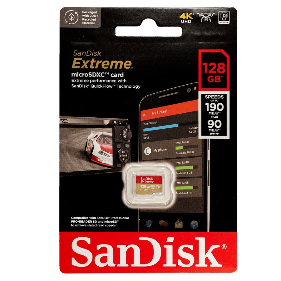 MICRO SDXC Sandisk 128GB EXTREME 190MB/S MICRO SDXC Sandisk 128GB EXTREME 190MB/S