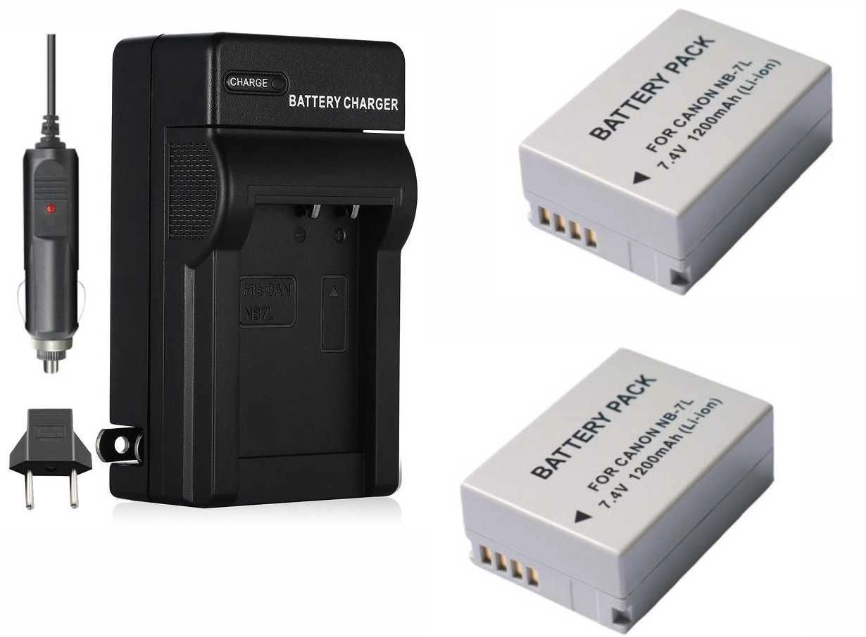 Kit 2 Baterias NB-7L + Carregador para Canon