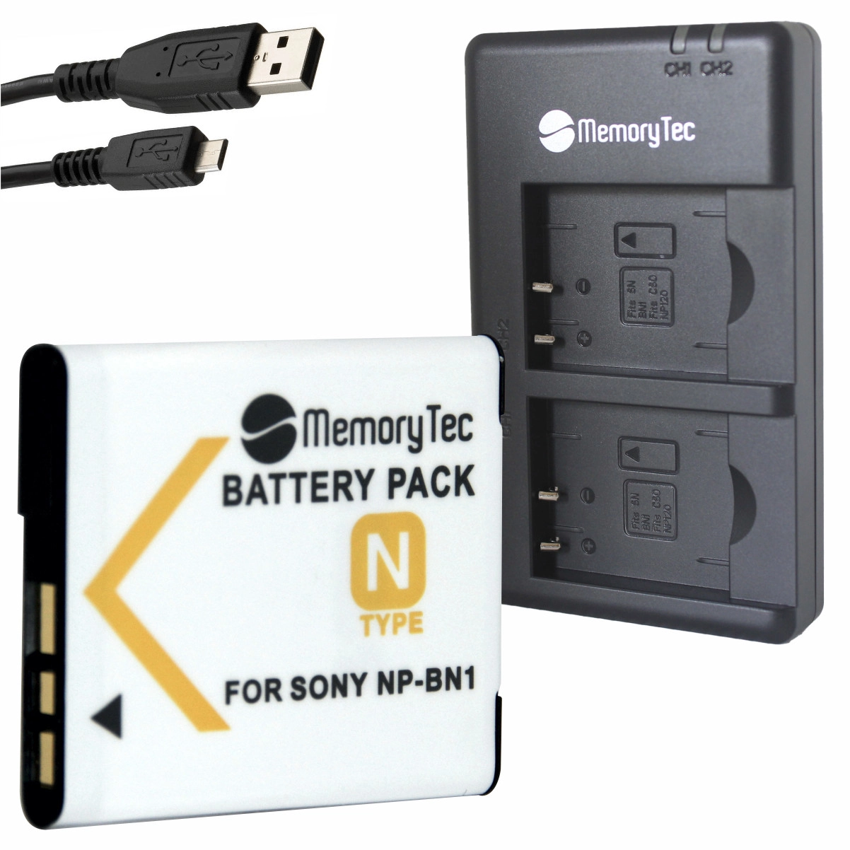 Kit 1 Bateria NP-BN1 + Carregador Duplo DU para Sony