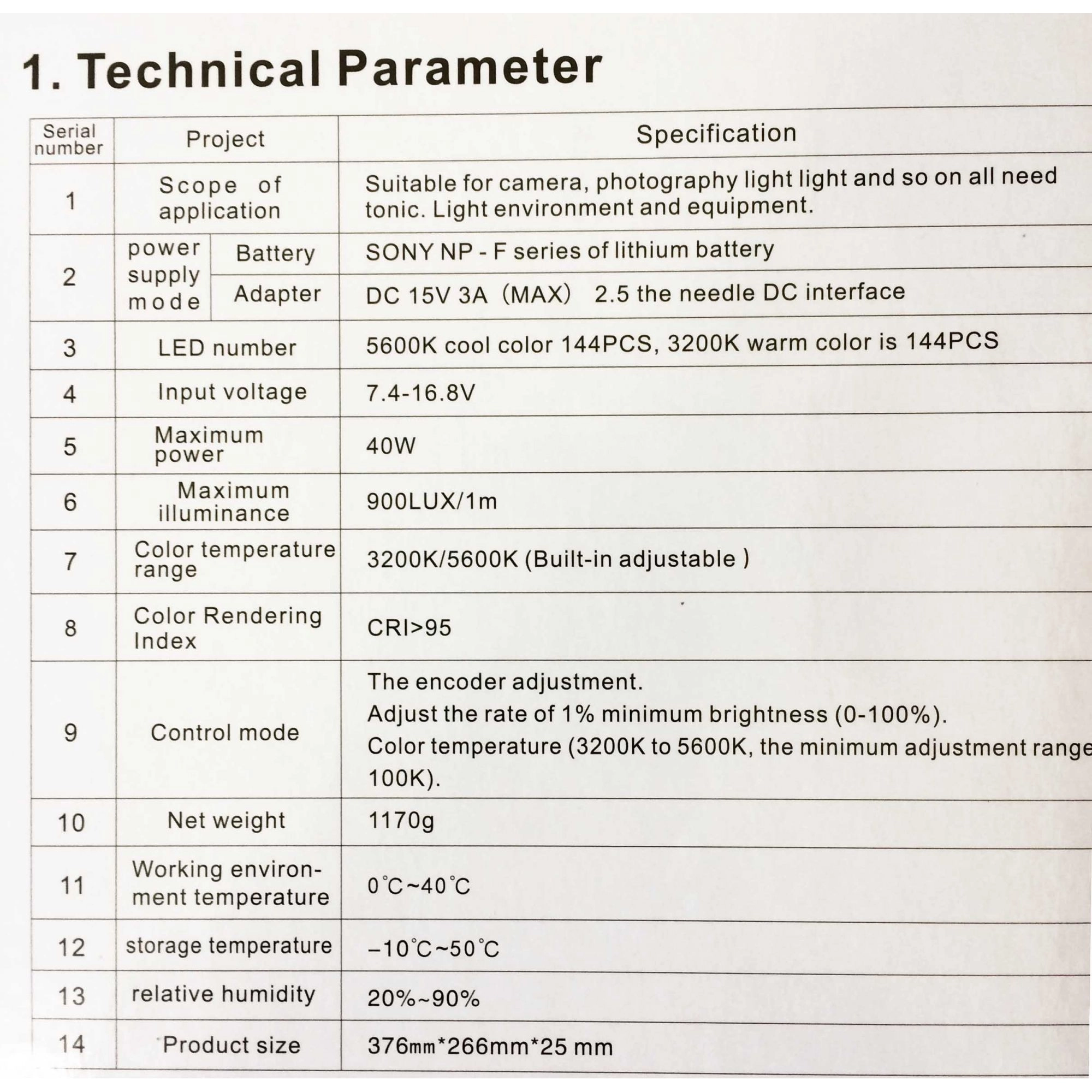 Iluminador de LED Profissional SL-288A