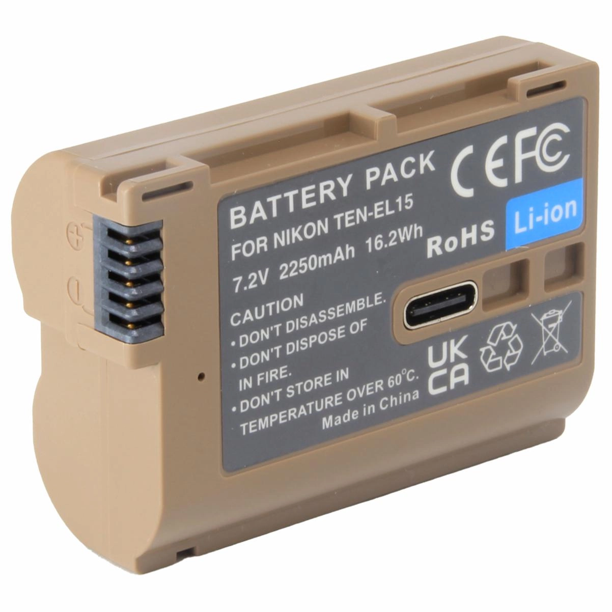 Bateria com USB-C TEN-EL15 para Nikon