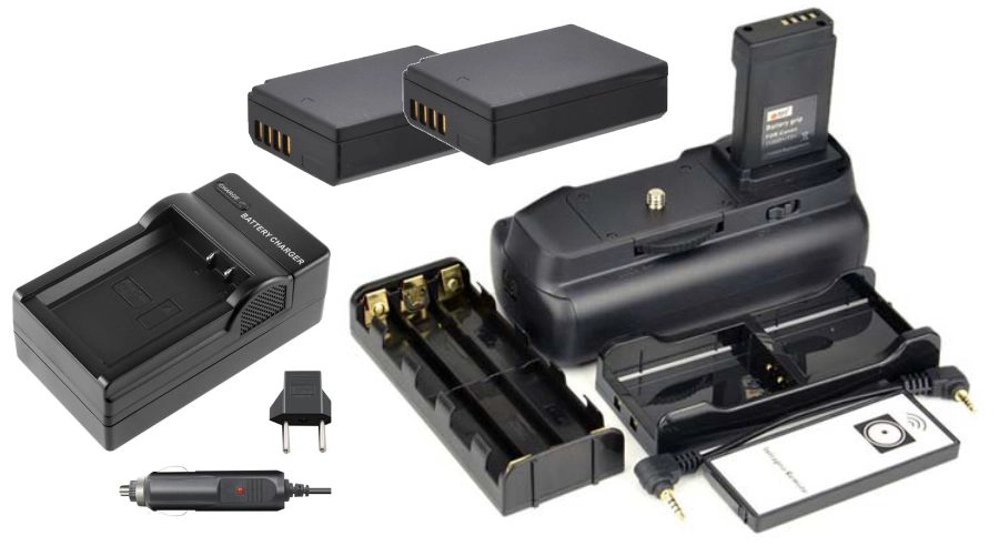 Kit Battery Grip 1100DH + 2 Baterias LP-E10 + Carregador para Canon T5 / T6 / T7