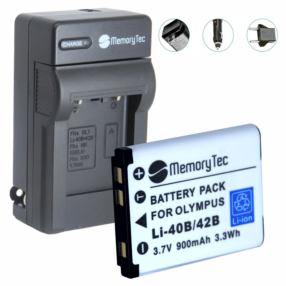 Kit 1 Bateria LI-40B LI-42B + Carregador para Olympus
