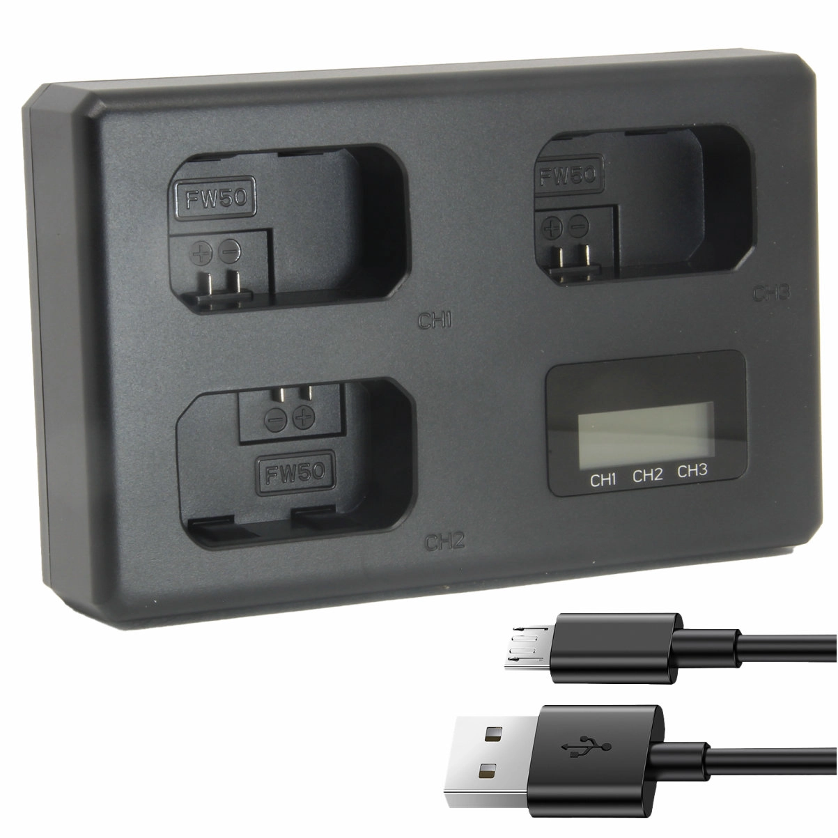 TT Carregador Triplo NP-FW50 para Sony